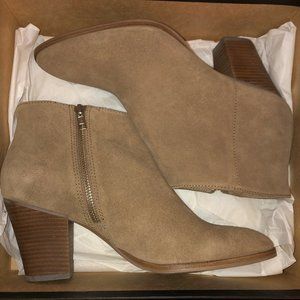 NEW J.CREW Laine Suede Leather Ankle Heeled Boots Booties Tan Beige 10 $238